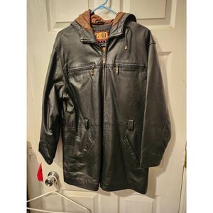G-III leather Hooded coat Missing belt size medium
